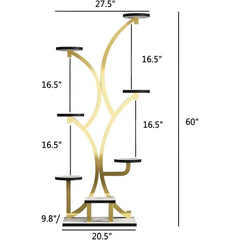 7-Tier Metal Indoor Plant Stand, Tall Ladder-Style Holder for Living Room, Balcony, or Patio (20.5x60, White)