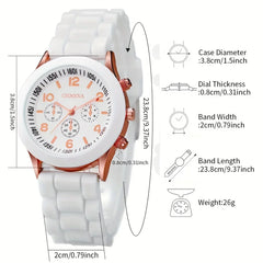 Ladies' Fashion Quartz Watch Set with Roman numerals and heart-shaped pendant bracelet,12pcs - Alloy case,