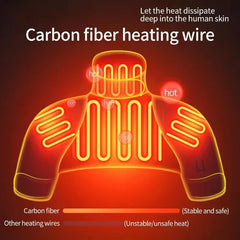 Electric Heating Massager Pads for Shoulder Neck Back - Winter Body Warmer Soft Vest Hot Compress Relieves Fatigue