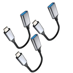 USB to USB-C Adapter with Charging and Data Transfer, Compatible with Apple, Samsung, Chromebook Devices (3 Pack)