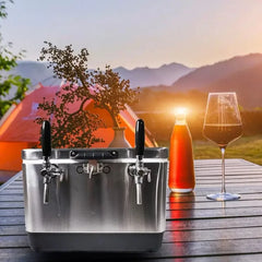 4Tap 50L Portable Jockey Box SS304 Beer Cooler Outdoor Draft Beer Dispenser Insulated Cooling Box Ice Cold 2Tap