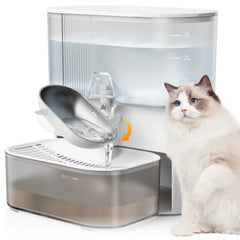 3L Timed Water Dispenser for Cats & Small Dogs, Automatic Pet Fountain, Wastewater Separation Fresh Water, No Filter No Tuya APP