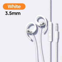 3.5mm/Type-C Wired Headphones Hook-on Ear HD Noise Cancelling Call Earphones With Dual Mic Headset For Cellphone Computer Earbud
