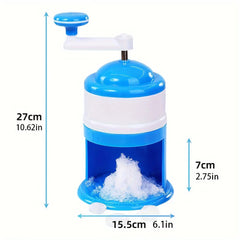 Hand Crank Ice Shaver Machine - Snow Cone Crusher & Slushy Maker with Durable ABS Construction for Summer Parties And Home Use