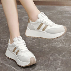 2026 Summer Thick-Soled Women Shoes Height-Increasing Women Sneakers Casual Skate Shoes Lace-Up Sports Running Shoes for Women