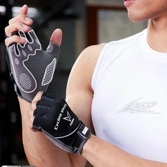Veidoorn Men's Women's Workout Gloves for Gym Weight Lifting Non-Slip Palm with Padding Breathable Towel Finger for Sweat Wipe
