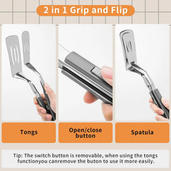 Stainless Steel Steak Clip Egg Flipper Spatula Barbecue Meat Clamp Flipping Bread Steak Fish Clip Spatula Kitchen Cooking Tongs