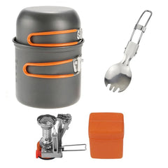 Camping Cookware Kit with Stove Outdoor Cooking Set Outdoor Pot Travel