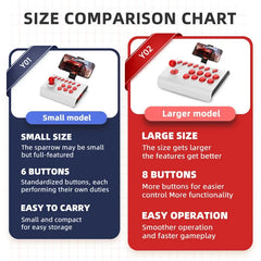 Arcade Fight Stick for P4/Switch/PC – Multi-Platform BT Joystick Controller with Turbo, Compatible with Android/iOS/Steam TV Box