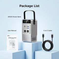CTOLITY 200W Portable Power Station 192Wh Power Generator LED Light Emergency Solar Power Bank for Outdoor Camping Travel