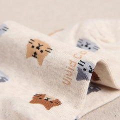 Cute Cartoon Cat Print Women Socks Sweet Cute Japanese Style Kawaii Long Socks Casual Harajuku Streetwear Cotton Soft Crew Socks