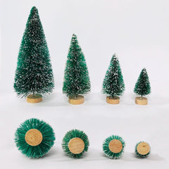5/8pcs Mini Christmas Trees Small Artificial Christmas Tree Ornament Cedar Pine Sisal Tabletop Merry Christmas Party Decoration
