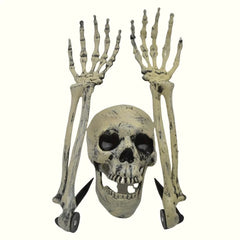 1/6pcs Skeleton Bone Garden Ground Stakes Skull Head & Hand for Halloween Home Yard Ground Insert Holiday Party Decor Ghost Hand