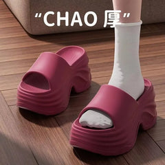 Women's outer wear height-increasing thick-soled EVA anti-slip sandals fashionable women's high-heeled slippers