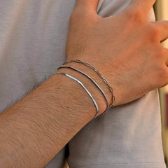 1/2/3pcs Chain Bracelet for, Stainless Steel Twisted Rope Cuban Chain