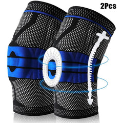 Silicone Padded Knee Pads Supports Brace Basketball Fitness Meniscus Patella Protection Kneepads Sports Safety Knee Sleeves