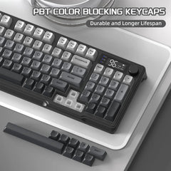 FREEWOLF M96™ Wireless Keyboard & Mouse Combo – Bluetooth 5.0 & 2.4G, Smart Screen, 96 Keys, RGB Backlit, Silent, PBT Keycaps, Multimedia Knob, X7 4000 DPI Mouse | FlipStylez LLC®
