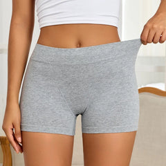 New 2PCS Women's Panties Cotton Solid Color Sports Boxers Underwear Seamless High Rise Cozy Lingerie Breathable Underpants S-XXL
