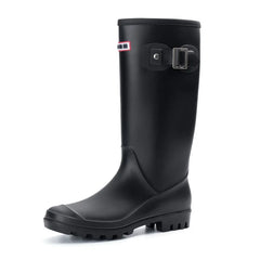2025 Fashion Women's rain shoes New anti slip high boots Solid color waterproof footwear Round head ladies rubber shoes Mujer