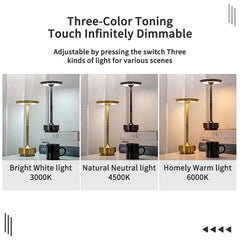 Wireless Table Lamp for Bedroom USB Rechargeable Touch Lamp Candle Creative Lamps Room Decoration Desk Lamp