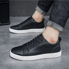 Men's Red Soled Casual Shoes Four Seasons Minimalist Board Shoe Mens Spring and Autumn Genuine Leather Sports Shoes Sneakers