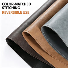 Double-sided Two-tone PU Desk Mat, Reversible Waterproof Oil-proof Leather Pad for Laptop & Mouse