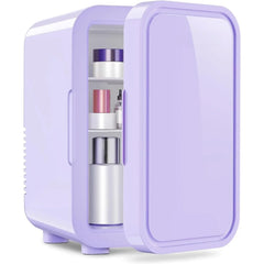 Mini Fridge, 6 Liter/8 Can 110V AC/DC Portable Thermoelectric Cooler Refrigerators for Bedroom