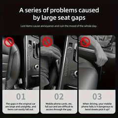2pc Car Seat Gap Filler Organizer Pu Waterproof Car Seat Gap Plug