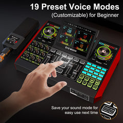 Tenlamp G10 Podcast Equipment Bundle 6 Channel with 3.5mm Microphone and Live Sound Card,RGB Streaming with XLR Gaming Audio Interface Professional Mixer for Podcasting, Influencers, Kols, Singing, Gaming, And Djing