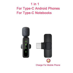 Lavalier Wireless Microphone 80mAh Rechargeable Battery Clip-On Podcast Mic for Streaming Vlogging Voice Recording Plug & Play