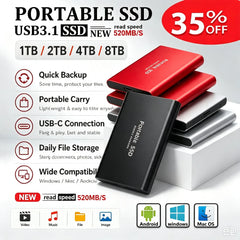 16TB High‑speed Portable External SSD USB 3.1 Type‑c External Hard