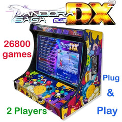 22" LCD Bartop Arcade Video Game Console, Built with SAGA PANDORA DX 26800 in 1, Coin Acceptor Joystick Button, 2 Players to TV