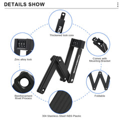 Bike Foldable Lock MTB Road High Security Anti-Theft Cycling Lock Portable For Scooter Electric E-Bike Bicycle Accessories