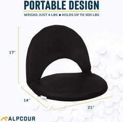 Alpcour Reclining Stadium Seat - Waterproof, 6-Position Comfort