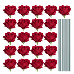 18-300pcs Artificial Rose Flowers Velvet Red Roses Artificial Flowers