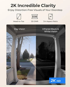 REOLINK 2K+ PoE Video Doorbell 2-Way Talk 4:3 Aspect Ratio Smart Home Video Intercom Wired Door Bell with Chime(EU&UK Optional)