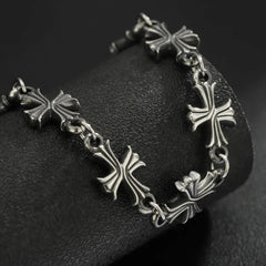 Punk Chain With Cross Necklace For Man Woman Hiphop Crosses Trend Jewelry Premium Clavicle Chain Gothic Bracelet Y2K Accessories