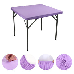 Square Elastic Edge Fitted Table Cover Outdoor Camping Picnic Tablecloth Wedding Banquet Cocktail Party Decor Table Cloth