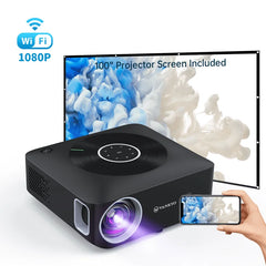 4K Projector 45000 Lumen LED 1080P 5G WiFi Bluetooth UHD Portable Home Theater