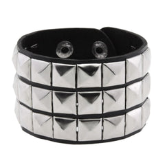 Punk Bracelets PU Leather Studded Bracelet Adjustable Goth Cuff Bracelet Gothic Rivet Buckle Wristband for Men Women Emo Jewelry