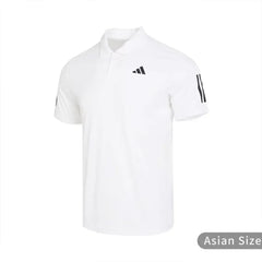 Adidas 3-Stripes Logo Half-Button Lapel Quick-Drying Short-Sleeved Polo Shirt Men's White Is2295