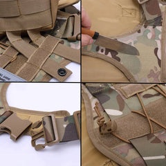 Tactical Camouflage Dog Vest Harness for Medium and Large Dogs，Easy Control and Comfortable for Hiking ，Training, and Outdoor