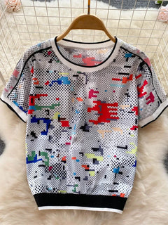 Summer New Tracksuit Women Outfits Female Print O-neck Tshirt +Elastic waist Pants Two Piece Set Casual 2 Piece Set
