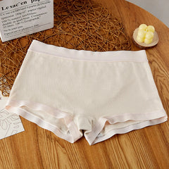 BANNIROU 1Pcs Mid-Rise Seamless Women's Boyshort Safety Knickers Pants Panties For Woman Intimates Female Underwear Lingerie