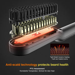 Anlan Beard Hair Straightening Brush Hot Heated Comb Men Beard