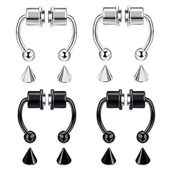 1/4pcs Women Fake Piercing Nose Ring Hoop Septum Piercing Nose Clip