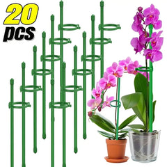 20/5PCS Plant Support Rods Adjustable Plant Stake Orchid Sticks With Clip Flowers Plants Vine Stand Holder Garden Stakes Pole