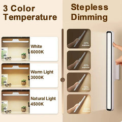 USB Rechargeable Light LED Desk Lamp Stepless Dimming Hanging Magnetic Bedroom Night Lights Reading Table Lamps Cabinet Wardrobe