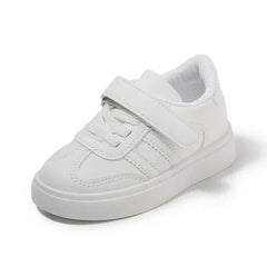 Kids Sports Shoes for School 2025 New Fashion Boys Girls White Shoes Non-slip Soft Sole Children Casual Shoes Hook&loop Trendy