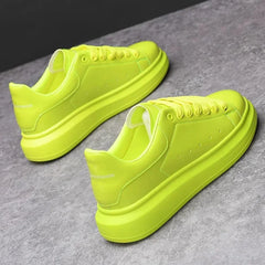 Brand Men's Shoes Black Glossy Casual Men Shoes White Fashion Couple